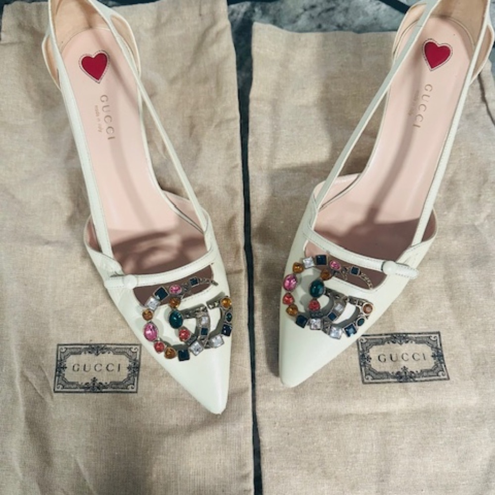 Gucci Jeweled Bamboo Heel Pumps (Size 39) US 8.5 ONLY WORN A FEW TIMES!!